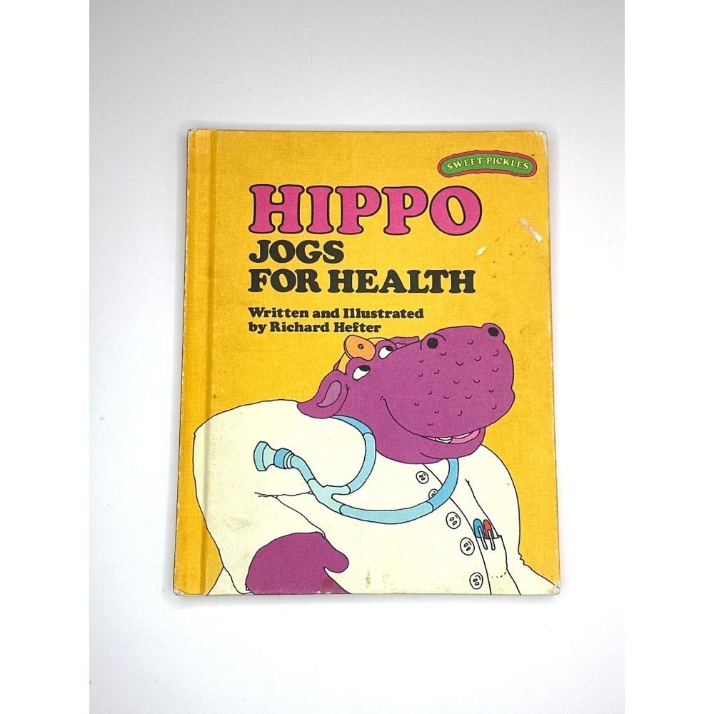 Sweet Pickles Hippo Jogs for Health Childrens Book Richard Hefter 1978 Rare